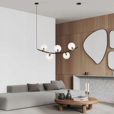 Emibig Lampa wisząca RITZ 5 BL TRANSPARENT E14 10W MAX LED 1296/5 (1296/5)